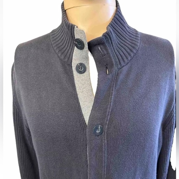 Canterbury of New Zealand M Mens Blue Button up Cardigan Sweater Academia $168 - Picture 7 of 12
